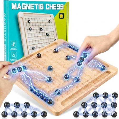Magnetic Chess Game, Magnetic Chess Game with Wooden Chess Board, Multiplayer Magnetic Board Game, Magnetic Chess, Parent-Child Interaction Game for Family Reunions