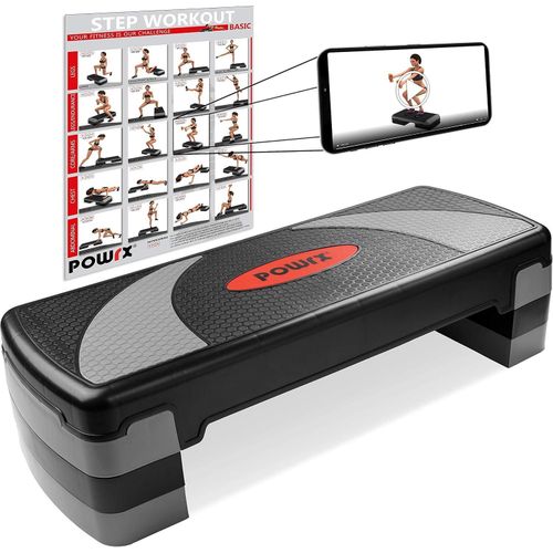Quilted Board XL Premium Extra Large Aerobic Step Bench, 3-Level Height Adjustable Home Stepper Trainer for Workout, Gym & Home Cardio Fitness – Assorted Colors