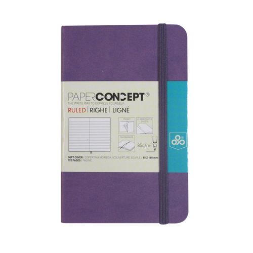 PAPER CONCEPT Executive Notebook Soft cover - Assorted Colors - 14 x 9 - Purple