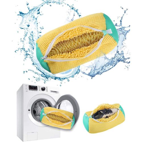 Shoe washing bag, reusable and hangable shoe washing bag for the washer and dryer, a washing machine shoe bag for all types and sizes of shoes. (One piece, multicolor)