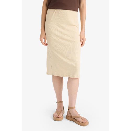 Woman Pencil Skirt Knitted Skirt - Beige