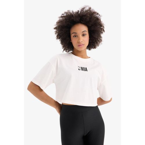 100% Cotton NBA Wordmark Oversize Embroidery Print Sports T-Shirt