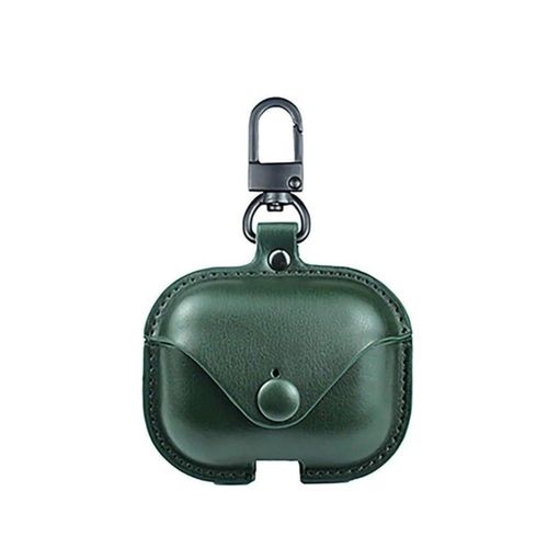 Premium Earphone Case Compatible with AirPods 4 Shockproof PU Leather, Anti-Scratch, Anti-Slip, Stylish Design with Carabiner Hook, Full Protection and Easy Access to Charging Port (Green)