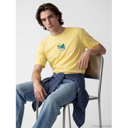 Crew Neck California Printed Men's T-Shirt