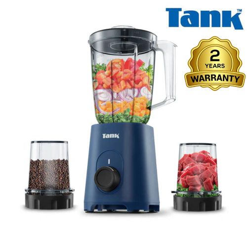 Super Blender with Grinder & Chopper – 600W – 1.5L Jar – 250ml Grinder – 250ml Chopper – BlendiPower Technology – Navy – YB-010 2 Years Warranty