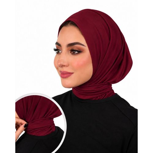 Kuwaiti cotton hijab featuring adjustable ties and rust-resistant metal snap fasteners.