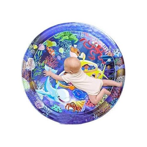 TOYS-EGYPT Baby Water Mattress for Sleeping Beach or Home Soft Photo and Stereoscopic Baby Center Air Mattress High Quality Material (Large Round)