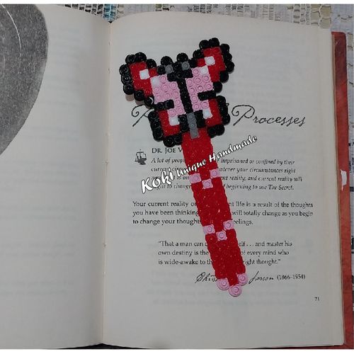 Handmade Butterfly Bookmark - Red