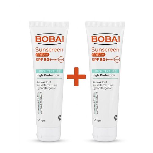 Sunscreen Cream Rich Texture SPF 50+ for Normal to Dry Skin Twin Pack - 2 Pieces Each 50 gm