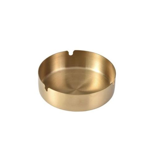 2 Round Golden Ashtrays - Small Size