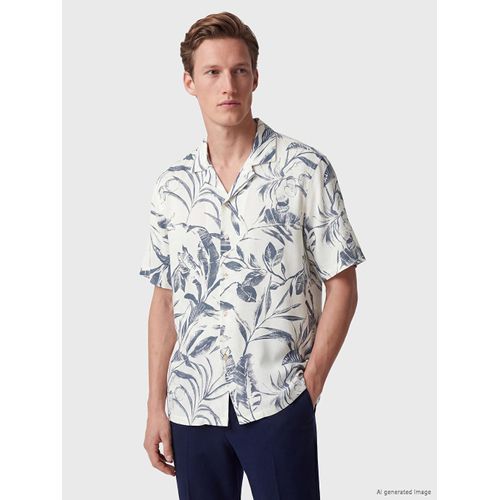 Relax Fit Patterned Viscose Men's Shirt