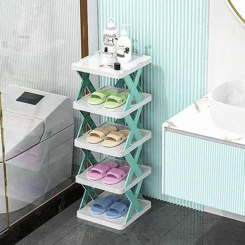 5-tier Plastic Shoe Rack - Multi-colored