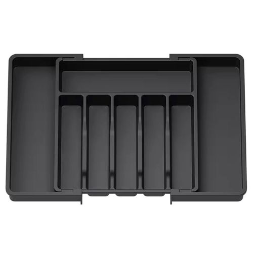 Expandable Kitchen Drawer Organizer with 8 Compartments – Premium Plastic Cutlery Tray for Spoons, Forks, Knives and Kitchen Utensils Storage Space Saving Drawer Divider