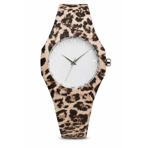 Women’s Camouflage Pattern Wrist Watch Silver Dial Minimal Elegant Quartz 3 Hands Lightweight Design