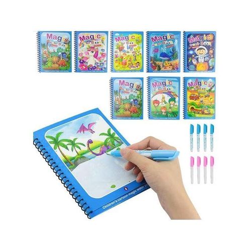2-Pack Kids Magic Water Coloring Books with Water Pens, Assorted Designs