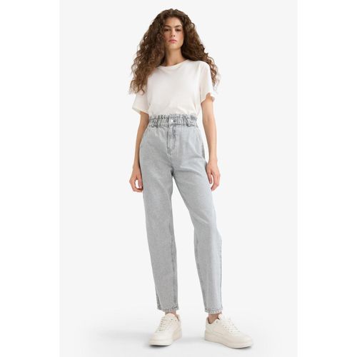 100% Cotton Paperbag High Waist Jean Pants