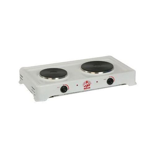 Electric Hob 2 Burners Stainless steel 2500 Watt - White