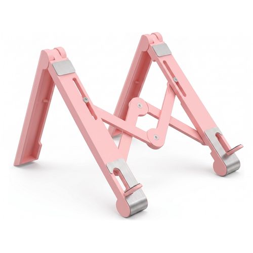 Foldable Desktop Holder in Pink for Phones & Tablets - Model XS-804 with 180° Angle, Lightweight Design