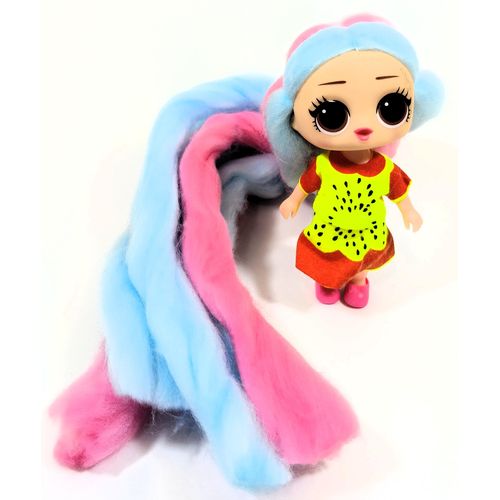 collectible LOL Surprise doll which is part of a popular line of small toys known for their surprise unboxing experience long Blue and Pink hair