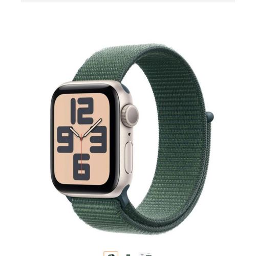 Watch SE 2nd Gen GPS 40mm Smartwatch with Starlight Aluminum Case with Lake Green Sport Loop
