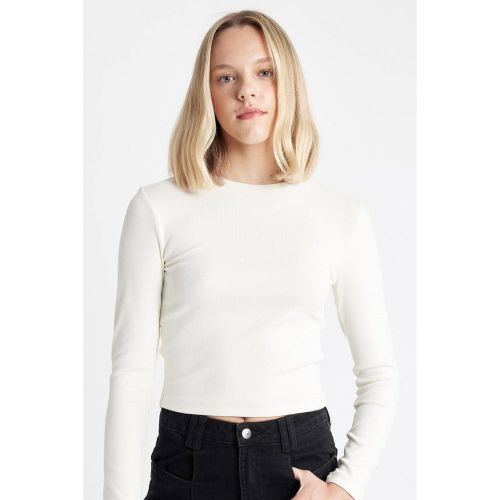 Woman Fitted Long Sleeve T-Shirt - OFF WHITE