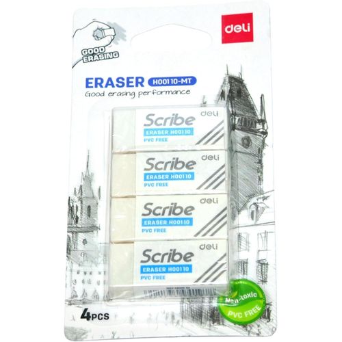 EH00110-MT Eraser 4-Pieces, 40 x 17 x 12 mm Size, White