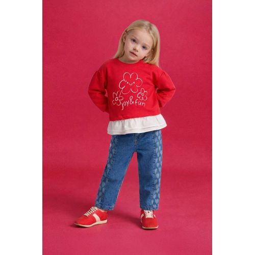 بنطلون جينز بناتي كولوت فيت