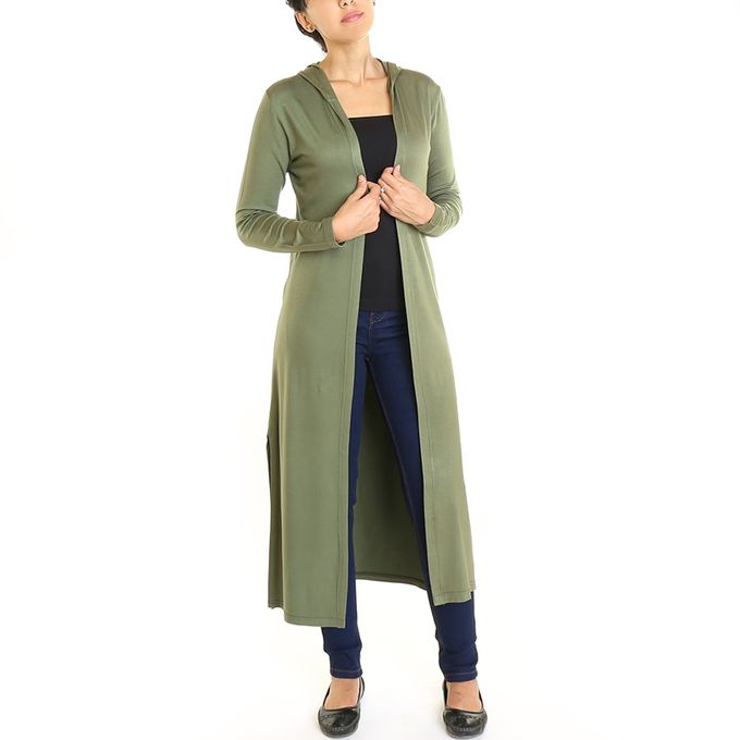 Long Cardigan-OLIVE