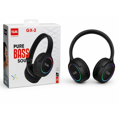 YXJBL GX-2 Wireless Over-Ear Headphones with LED Light, 40mm Drivers, 400mAh Battery & AUX