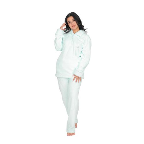 ...Women's soft fur pajama set, 2 pieces blouse and pants - winter pajamas for women, padded, consisting of (...(2 pieces)...) winter pajamas for women