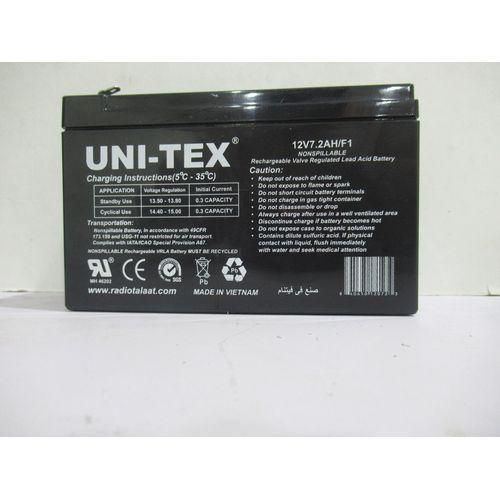 بطارية يوني تيكس القابلة للشحن 12V7.2AH/F1 - بطارية الرصاص الحمضية