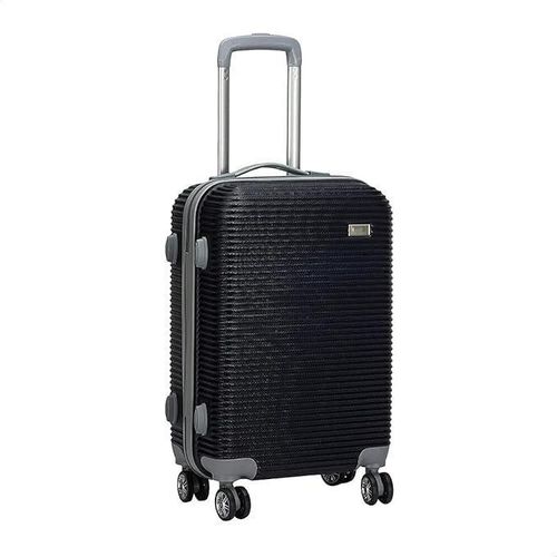 Hard Shell Cabin Luggage Suitcase With 4 Spinner Wheels - Black