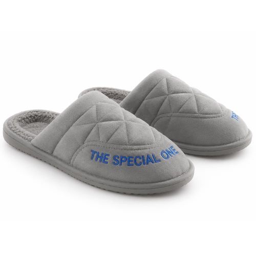 Men's Plush House Slippers, Warm Quilted Closed-Toe Mule Slippers for Home