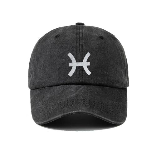 Black Pisces Baseball Cap Silver