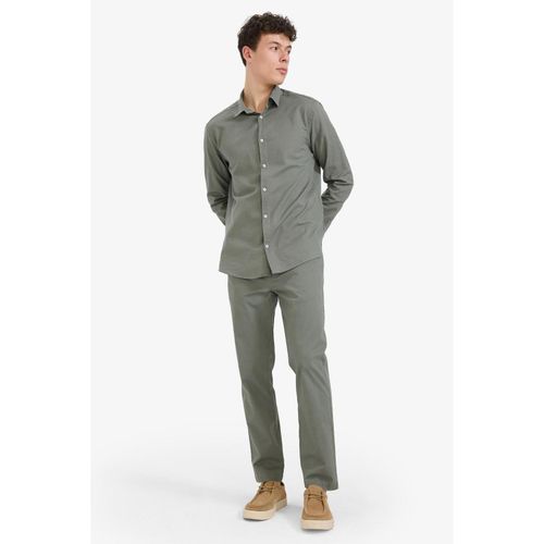 Regular Fit Normal Cut Summer Straight Leg Chino Canvas Trousers