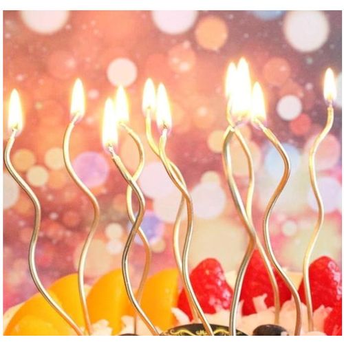 Candles for Parties and birthdays -6 pices Gold