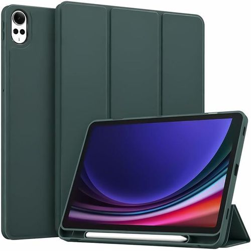 Case for Huawei MatePad 12X 2024/MatePad Air 12 inch 2024 with Pencil Holder Transparent Back TPU Trifold Stand Shockproof Cover Auto Wake/Sleep (GREEN)