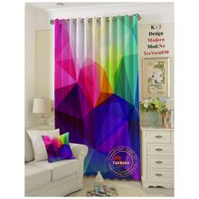 MOD-S-0030 Modern Digital Print Single Curtain - Multicolor