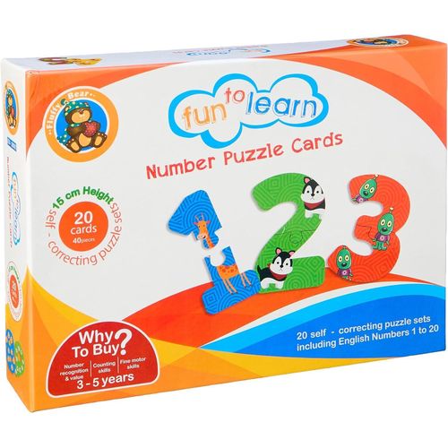 Educational Number Puzzle Cards - Fun to Learn- 20 Self-Correcting Sets