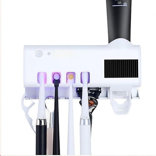 Toothbrush Sterilizer & Shaving - UV Infrared Toothpaste Holder with Effortless Wall Adhesion and Long Lasting Battery for Professional Hygiene and Oral Health for Car