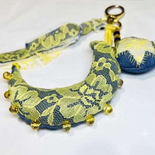Handmade Crescent Moon Ramadan Mood Bag Accessory Keychain Pendant