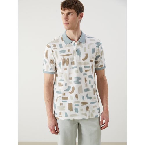 Polo Neck Patterned Pique Men's T-Shirt