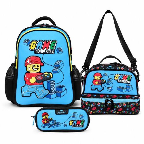 Glossy Bird - Game Builder School Backpack Set with Lunch Bag and Pencil Case 17 Inch - GB5600TB