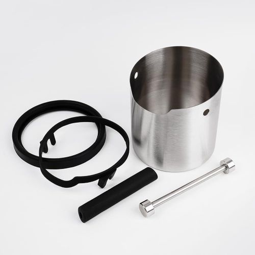 Espresso Knock Box Stainless Steel Coffee Knock Box Large Capacity Non-slip Base Coffee Grounds Container Barista Tools Espresso Machine Accessories, Silver