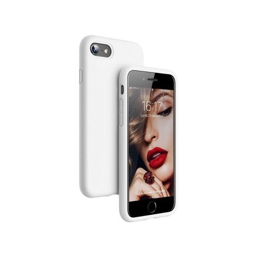 Compatible with iPhone 6/6S Case 4.7 Inch Slim Liquid Silicone 4 Layers Soft Gel Rubber Shockproof Protective Phone Case with Anti Scratch Microfiber Lining (White)