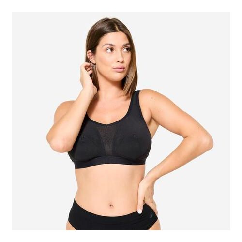 حمالة صدر رياضية مرتفعة الدعم بحمالات قابلة للتحويل إلى كروس للسيدات - أسود