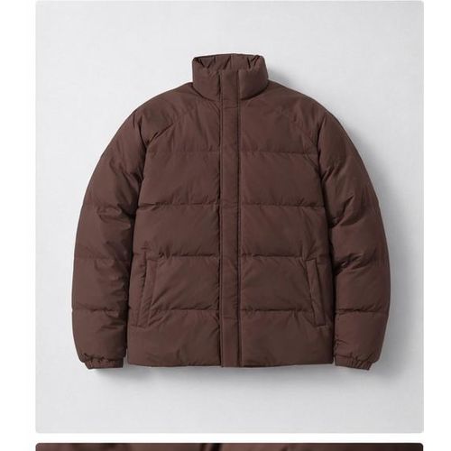 Men’s Brown Puffer Winter Jacket – Modern Casual Style