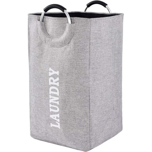 Large collapsible laundry basket with metal handles, durable foldable laundry basket, thick clothes basket for college, camping and home - multi-colored