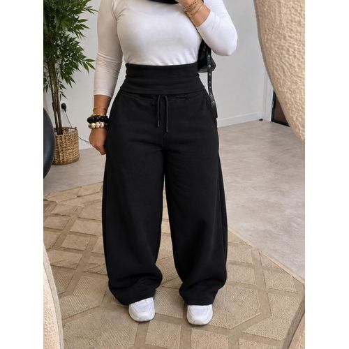 Premium Balloon Fit Pants with Fold-Over Wide Waistband