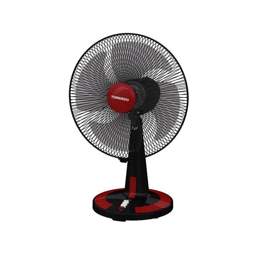 Desk Fan 16 Inch, 4 Blades, Black X Red TDF16